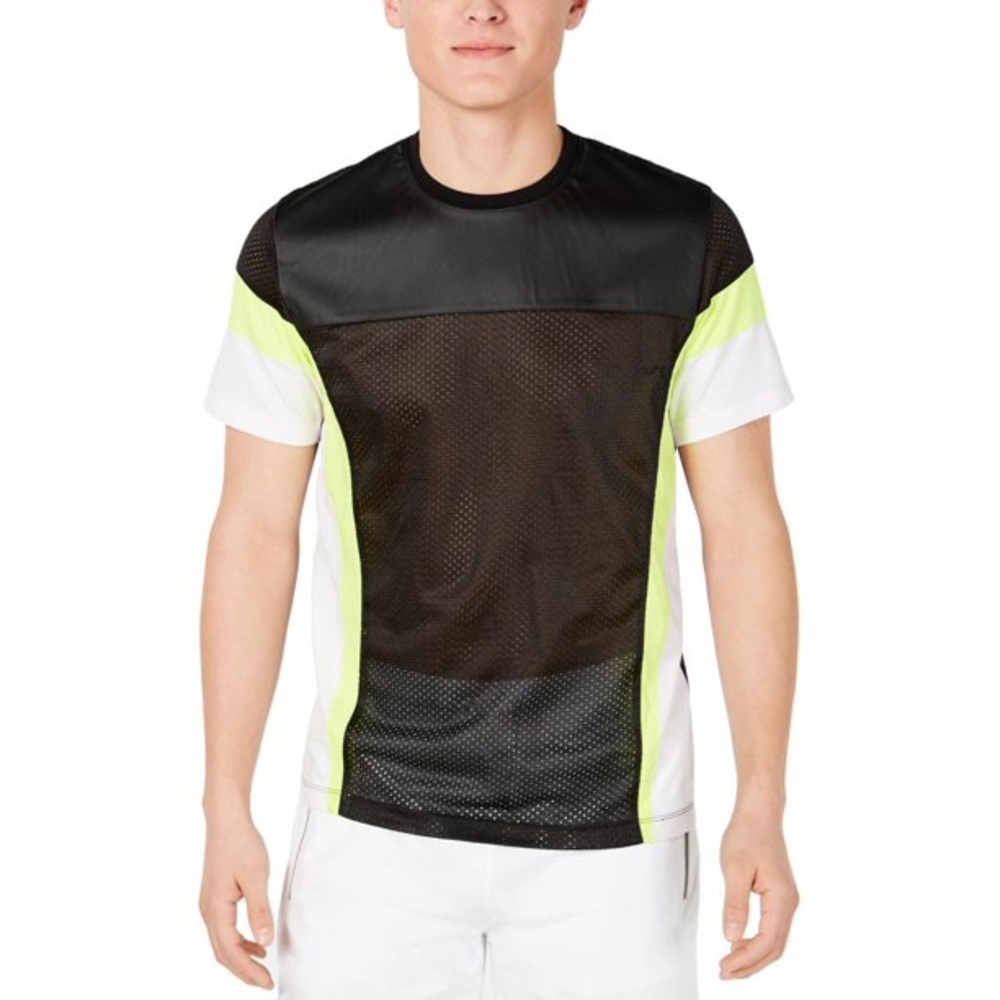 INC Pieced Colorblocked Mesh Shirt